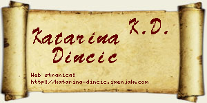 Katarina Dinčić vizit kartica